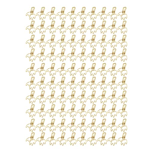 100Pcs Metal Document Clips | Hollow Crown Design for Easy Reading | Strong Clamping Force Paper Clips for Office/School/Home | Sturdy Iron Material, 100 Count (Gold) von Reliant Jazzy