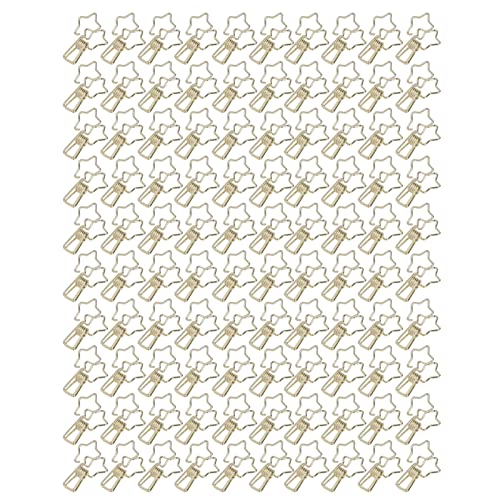 100Pcs Star Paper Clips | Hollow Out Cartoon Style | Strong Clamping Metal Document Clips for Files/Clothes/Office Supplies | Resilient & Multi - Purpose (Gold) von Reliant Jazzy