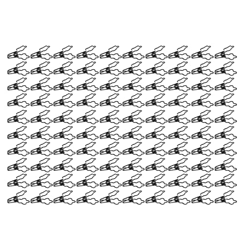 100pcs Blumenform -Dokument Clips | Hohles langes Schwanzdesign für einfache Handhabung | Cartoon Metal Iron Mini Paper Clips für Dokumente/Tickets/Kleidung | Starke Klemmkraft (Black) von Reliant Jazzy