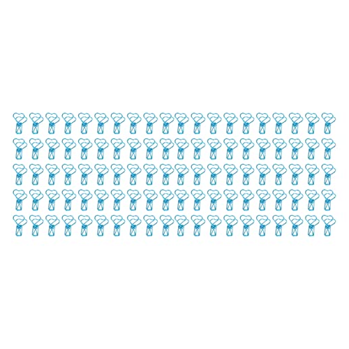 100pcs Heart Shaped Document Clips | Cute Cartoon Hollow Metal Paper Fasteners for Office/School/Home | Long Tail Design with Secure Grip (Blue) von Reliant Jazzy