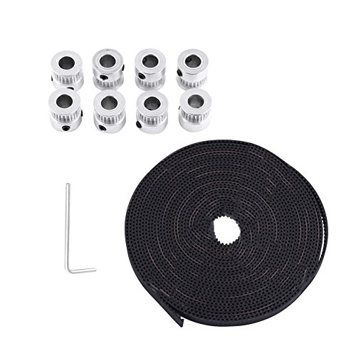 2GT Timing Belt & Pulley Kit | 8pcs 8mm Bore Aluminum Pulleys + 5M 6mm Wide Rubber Belt | 16 Screws & Wrench Included | for 3D Printer/CNC Machine/DIY Projects 2GT Timing Belt & Pulley Kit | 8pcs 8mm Bore Aluminum Pulleys + 5M 6mm Wide Rubber Belt | 16 Screws & Wrench Included | for 3D Printer/CNC Machine/DIY Projects von Reliant Jazzy