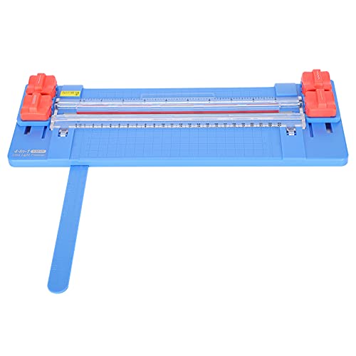 4 in 1 Paper Cutter | Straight/Dotted/Wavy/Creasing Lines | Portable Photo Trimmer for DIY Cards & Scrapbooking | ABS Plastic with Foldable Ruler (Blue) von Reliant Jazzy