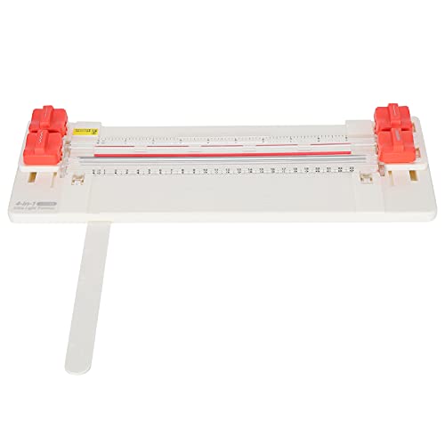 4 in 1 Paper Cutter | Straight/Dotted/Wavy/Creasing Lines | Portable Photo Trimmer for DIY Cards & Scrapbooking | ABS Plastic with Foldable Ruler (White) von Reliant Jazzy