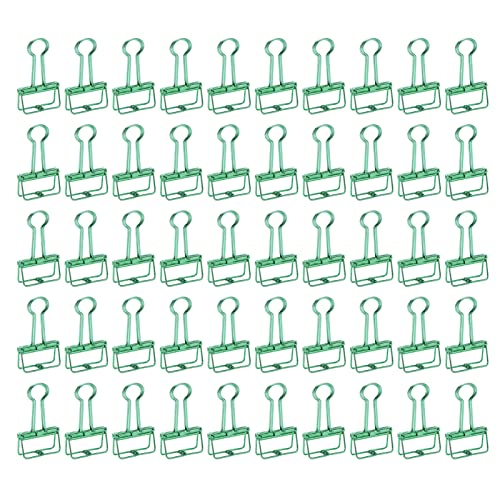 50Pcs Metal Hollow Fastener Clips | Multipurpose Long - lasting Paper Clamps for Documents/Certificates/Clothes | 32mm Sturdy Iron Clips (Green) von Reliant Jazzy
