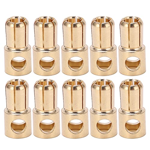 6mm Banana Plug Gold Plated Male Connector | 10 Pcs for RC Battery/ESC/Motor | Improved CNC Technology | Pure Copper & Gold Plated 6mm Banana Plug Gold Plated Male Connector | 10 Pcs for RC Battery/ESC/Motor | Improved CNC Technology | Pure Copper & Gold Plated von Reliant Jazzy