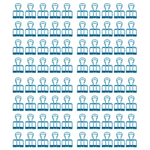 80pcs Small Document Clips | 19mm Metal Hollow Tail Clips with Strong Clamping Force | Office Supplies for Paper/Documents/Tickets | Long - lasting & Multi - Purpose (Blue) von Reliant Jazzy