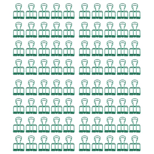 80pcs Small Document Clips | 19mm Metal Hollow Tail Clips with Strong Clamping Force | Office Supplies for Paper/Documents/Tickets | Long - lasting & Multi - Purpose (Green) von Reliant Jazzy