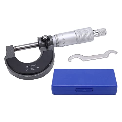 Micrometer Caliper Thickness Meter | 0.01mm Accurate Alloy Face | Portable Measuring Tool for Metalworking/Machining/Technical Work | with Storage Box & Wrench (Reliant JazzyqbqWUle-11) von Reliant Jazzy