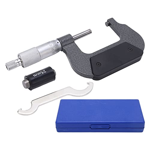Micrometer Caliper Thickness Meter | 0.01mm Accurate Alloy Face | Portable Measuring Tool for Metalworking/Machining/Technical Work | with Storage Box & Wrench (Reliant JazzyqbqWUle-12) von Reliant Jazzy