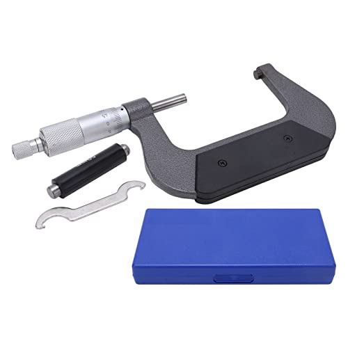 Micrometer Caliper Thickness Meter | 0.01mm Accurate Alloy Face | Portable Measuring Tool for Metalworking/Machining/Technical Work | with Storage Box & Wrench (Reliant JazzyqbqWUle-13) von Reliant Jazzy