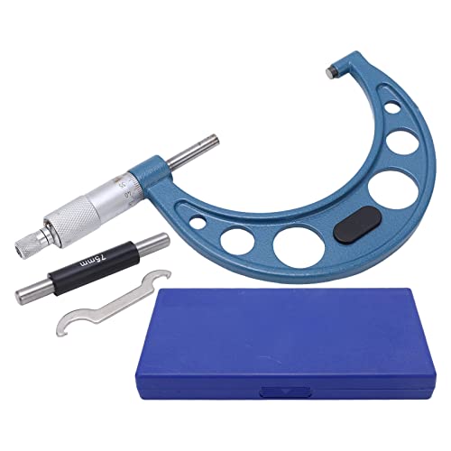 Micrometer Caliper Thickness Meter | 0.01mm Accurate Alloy Face | Portable Measuring Tool for Metalworking/Machining/Technical Work | with Storage Box & Wrench (Reliant JazzyqbqWUle-14) von Reliant Jazzy