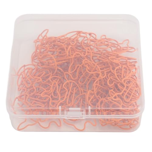 Rabbit Shaped Paper Clips 100pcs | Secure Grip Stainless Steel for Documents/Bookmarks/Office | Cute Decorative Clips for School & Present (Orange) von Reliant Jazzy