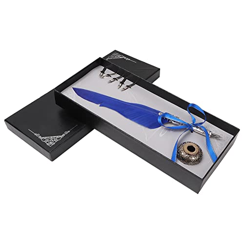 Reliant Jazzy Vintage -Feder -Federstift -Set | Europäischer Kalligraphie Dip Stift mit 5 veränderlichen Tipps | Smooth Writing Alloy Holder für Künstler/Schriftsteller | Elegante (Blue) von Reliant Jazzy