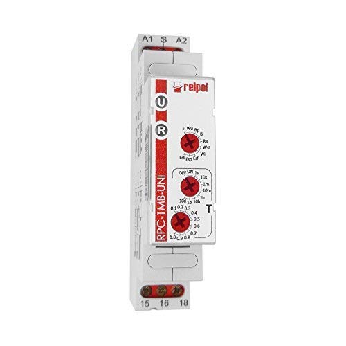 Zeitrelais m.10 Funktionen 1P 12-240V Start und Reset Relais RPC-1MB-UNI Relpol 0240 von Relpol