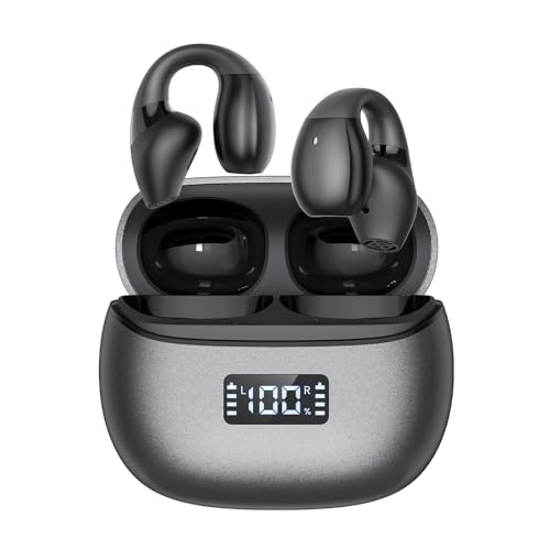 Open Ear Kopfhörer Kabellos Kopfhörer Bluetooth 5.3 Sport EarClip Kopfhörer IPX7 Wasserdicht Ear Clip Air Conduction Headphones, Ohne ins Ohr zu Gelangen Schmerzlos, für Laufen,Radfahren,Wandern von Relxhome