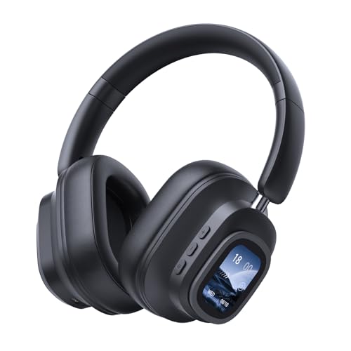 Relxhome Bluetooth Kopfhörer Over-Ear mit Bildschirm, 48Std Spielzeit im ANC-Modus, Kopfhörer Kabellos Bluetooth 5.4 mit 5 EQ-Modi, Hi-Res Audio, Faltbares kopfhörer Bluetooth,Geeignet für Handys,MP3 von Relxhome