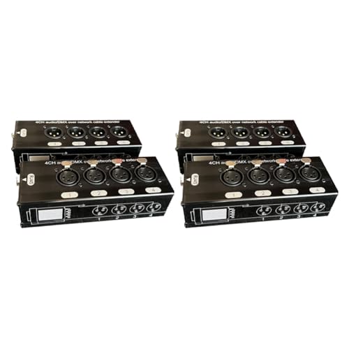 Remingtape 2 Paar 4-Kanal 3-Pin XLR Audio- und -Über-Netzwerkkabel-Extender DMX512 Netzwerk-Signal-Extender 2 Männlich + 2 Weiblich Schwarz Aluminiumlegierung von Remingtape