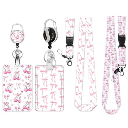 Remingtape 2er-Pack Ausweishalter mit Einziehbarem Clip und Umhängeband, Umhängeband mit und -Print und Ausweishalter für Ausweise von Remingtape