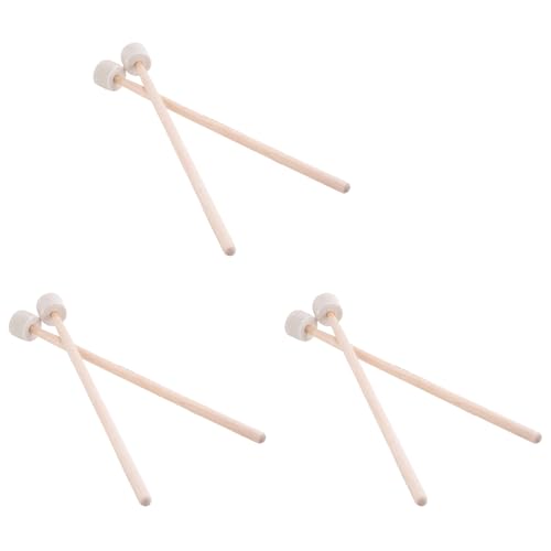 Remingtape 3 Paar Trommel Mallet Stab Filz Kopf Mallet Pauken Stock GroßE Trommel Hammer Pauken SchläGel für Schlagzeug Instrumente von Remingtape