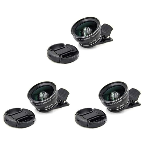 Remingtape 3X Fischaugen Telefon Objektiv, 0.45X Telefon mit HD Kamera Objektiv Makro Clip Objektiv Weitwinkel Objektiv für Handy Kamera von Remingtape