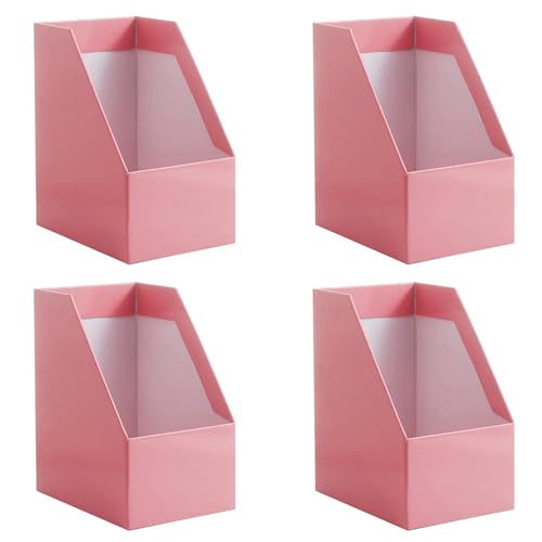 Remingtape 4X Kraftpapier ZeitungsstäNder BuchstüTze GroßEr BüCherstäNder Aktenhalter Faltbare Dokumente Organizer Office Storage Rack von Remingtape