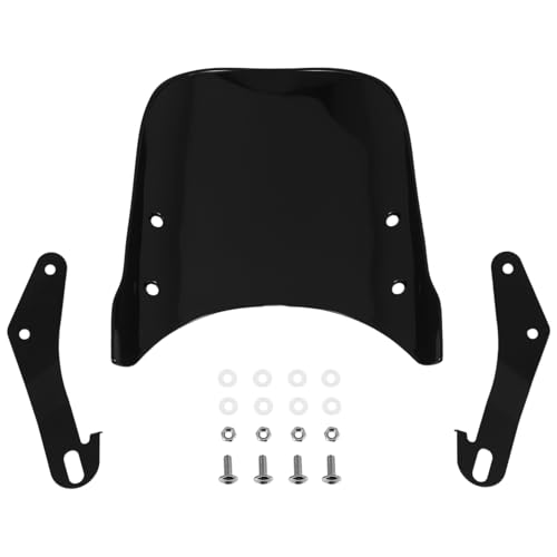 Remingtape Motorrad Scheinwerfer Verkleidung Wind Schutz Scheibe Windschutz Scheibe Kompatibel für Bonneville 2001-2017, T100 2003-2017 (Schwarz) von Remingtape