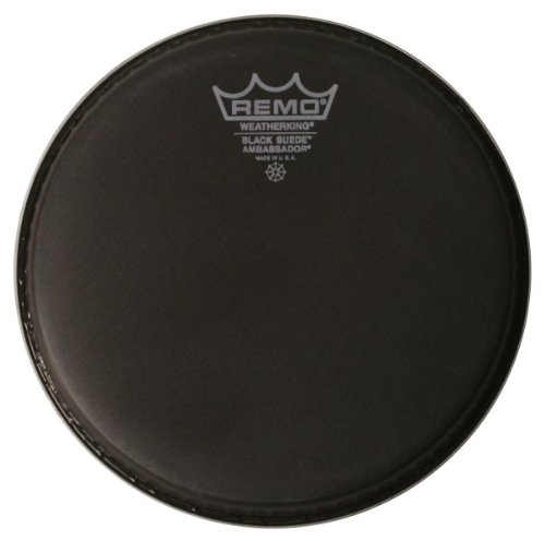 Remo BA0812-ES Ambassador Schlagzeugfell, schwarze Wildlederoptik – 30, 5 cm (12 Zoll) von Remo