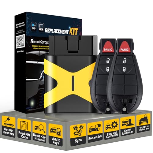 Remote2program Fobik Autoschlüssel-Fernbedienung, kompatibel mit 2008–2013 Grand Cherokee/Dodge Ram/2008–2018 Town and Country mit FCC: IYZ-C01C oder M3N5WY783X Remote2program Fobik Autoschlüssel-Fernbedienung, kompatibel mit 2008–2013 Grand Cherokee/Dodge Ram/2008–2018 Town and Country mit FCC: IYZ-C01C oder M3N5WY783X von Remote2program