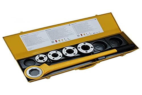 Rems EVA Set (Hand-Gewindeschneidkluppe, mit Schnellwechsel-Schneidköpfen, für Rohrgewinde und Bolzengewinde) 520015 von Rems