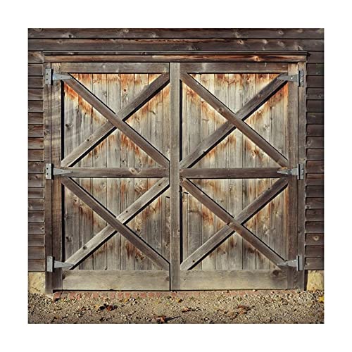 Renaiss 1.8x1.8m Alt Scheunentür Hintergrund Retro-Antik-Braun Ländlich Nostalgie Holzdiele Fotografie Hintergrund Kinder Erwachsene Porträt Fotorequisiten zum Schießen Vinyl von Renaiss