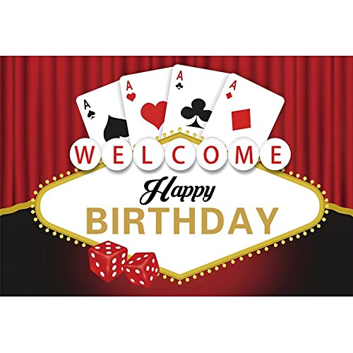 Renaiss 2.5x1.8m Casino Nacht Fotografie Hintergrund Las Vegas Party Hintergrund Thema Geburtstag Party Prom Dekoration Kuchen Tisch Banner Vinyl Fotostudio Requisiten von Renaiss