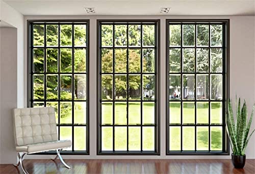 Renaiss 2.7x1.8m Moderne Villa Hintergrund - Französisches Fenster, Sofa, Pflanze Fotografie - Wohnzimmer Innen Kinder Baby Erwachsene Portrait Schießen - Vinyl Fotostudio Requisiten von Renaiss