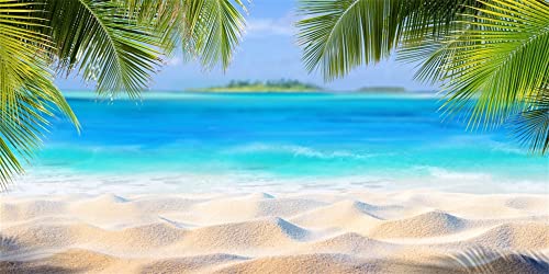 Renaiss 3x1.5m Hawaii Ozean Sandstrand Hintergrund Tropische Küste Palmen Naturfotografie Hintergrund Sommerurlaub Flitterwochen Kind Erwachsener Fotoautomat Schießen Vinyl Studio Requisiten von Renaiss