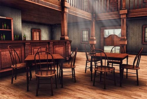 Renaiss 3x2.5m Western Cowboy Saloon Bar Hintergrund Vintage Wild West Fotografie Hintergrund Kinder Erwachsene Portrait Shooting Photo Booth Shoot Vinyl Studio Requisiten von Renaiss