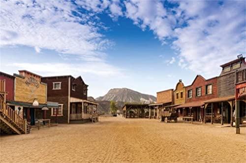 Renaiss 3x2.5m Western Cowboy Town Hintergrund Old Wild West Style Bar Fotografie Hintergrund Wagon Carriage Bild Kinder Mann Erwachsene Portrait Shooting Reise Urlaub Vinyl Studio Requisiten von Renaiss