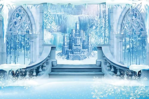 Renaiss 3x2m EIS und Schnee Schloss Kulisse Winter EIS Welt Wunderland Vinyl Fotografie Hintergrund Baby Dusche Geburtstag Party Zubehör Dekor Kinder Erwachsene Portrait Photo Booth Requisiten von Renaiss