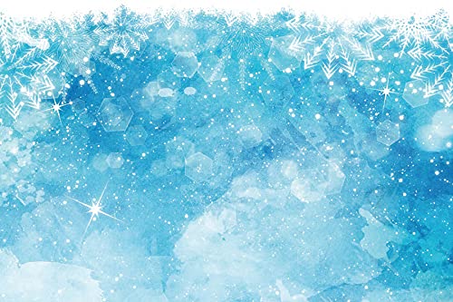 Renaiss 3x2m Eisblauer Winter Hintergrund Weißes Schneeflocken Wunderland Vinyl Fotohintergrund Weihnachten Baby Dusche Kinder Geburtstag Party Zubehör Deko Banner Portrait Fotostand Requisiten von Renaiss