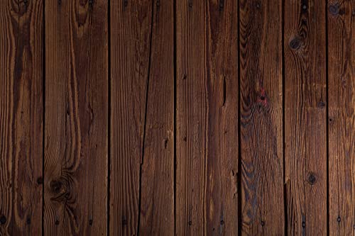 Renaiss 3x2m Vinyl Dunkelbraun Holz Hintergrund Retro Holzbrett Fotografie Hintergrund für Baby Shower Party Dekorationen Kuchen Smash Foto Video Shooting Studio Requisiten von Renaiss