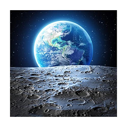 Renaiss 3x3m Weltraum Universum Fotografie Hintergrund Erde Mond Oberfläche Planet Sterne Hintergrund Geburtstagsfeier Dekoration Kinder Erwachsene Porträt Foto-Shooting Requisiten Vinyl von Renaiss