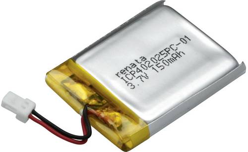 Renata ICP402025PC-1 Spezial-Akku Prismatisch Stecker LiPo 3.7V 155 mAh von Renata