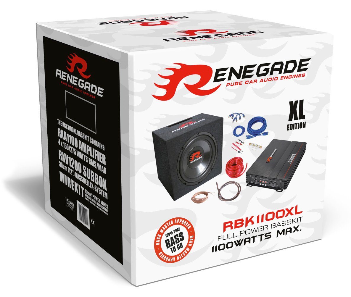 Renegade Mehr Bass Komplettset Endstufe + Subwoofer + Kabel Auto-Subwoofer Renegade Mehr Bass Komplettset Endstufe + Subwoofer + Kabel Auto-Subwoofer von Renegade