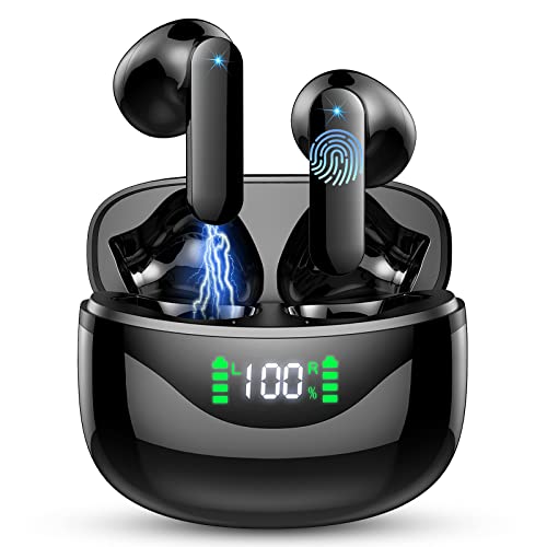 2023 Bluetooth Kopfhörer in Ear, Kopfhörer Kabellos Bluetooth 5.3 Hi-Fi Stereo, Wireless Earbuds mit 4 HD Mikrofon, 36 Std LED Anzeige, IP7 Wasserdicht, USB-C Schnellladung Ohrhörer für iOS Andriod von Renimer