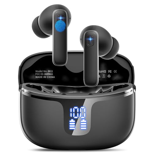 Bluetooth Kopfhörer, In Ear Kopfhörer Kabellos Bluetooth 5.3 Kabellose Kopfhörer mit 4 Mikrofon, ENC Lärmreduzierung Wireless Earbuds, 40 Std HiFi Stereo, LED-Anzeige, USB-C, IP7 Wasserdicht Ohrhörer von Renimer