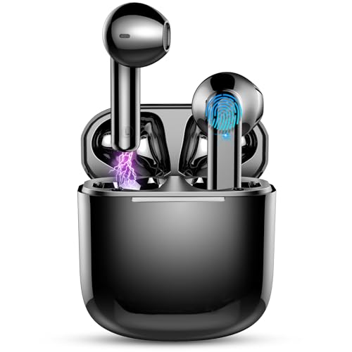 Bluetooth Kopfhörer, Kopfhörer Kabellos, In Ear Kopfhörer Bluetooth, IP7 Wasserdicht Wireless Kopfhörer mit Mikrofon, 48H Immersiver Deep Bass Earbuds, Digitale LED-Anzeige Ohrhörer Dunkelschwarz von Renimer