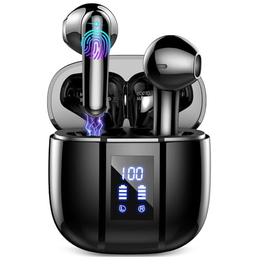 Bluetooth Kopfhörer, Kopfhörer Kabellos Bluetooth 5.3, In Ear Kopfhörer Bluetooth, IP7 Wasserdicht Wireless Kopfhörer mit Mikrofon, 48H Immersiver Deep Bass Earbuds, Digitale LED-Anzeige Ohrhörer von Renimer