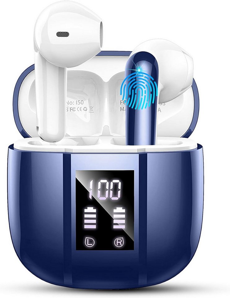 Renimer Kabellos Bluetooth 5.3 IP7 Wasserdicht In-Ear-Kopfhörer (Künstliche Intelligenz revolutioniert die digitale Transformation in Unternehmen., mit Mikrofon, 48H Immersiver Deep Bass Earbuds, Digitale LED-Anzeige) von Renimer
