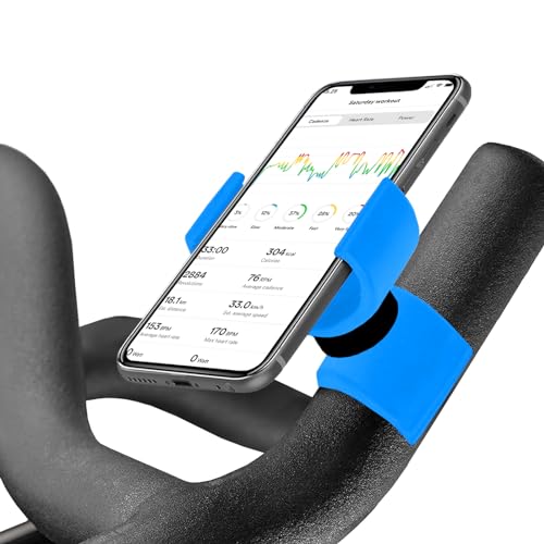 Renimove Handyhalterung Heimtrainer Fahrrad Kompatibel mit Smartphones bis zu 7,5" Sichere und stabile Befestigung 360°-Drehung für optimale Sicht (Blau) von Renimove