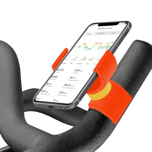 Renimove Handyhalterung Heimtrainer Fahrrad Kompatibel mit Smartphones bis zu 7,5" Sichere und stabile Befestigung 360°-Drehung für optimale Sicht (Orange) von Renimove