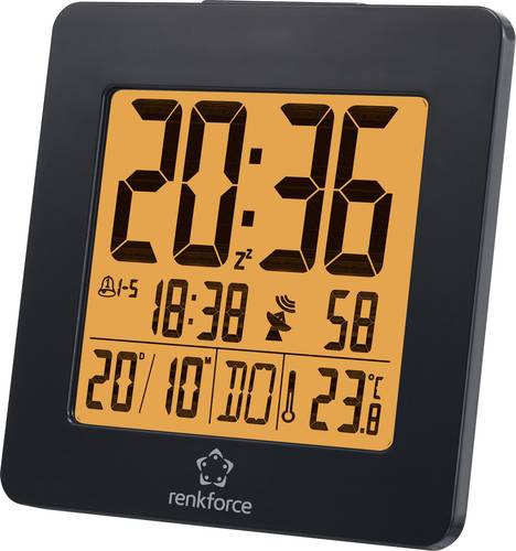 Renkforce 1383425 Funk Wecker Schwarz Alarmzeiten 2 von Renkforce