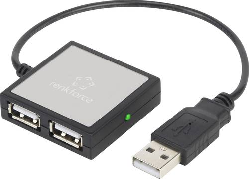 Renkforce 4 Port USB 2.0-Hub Silber von Renkforce
